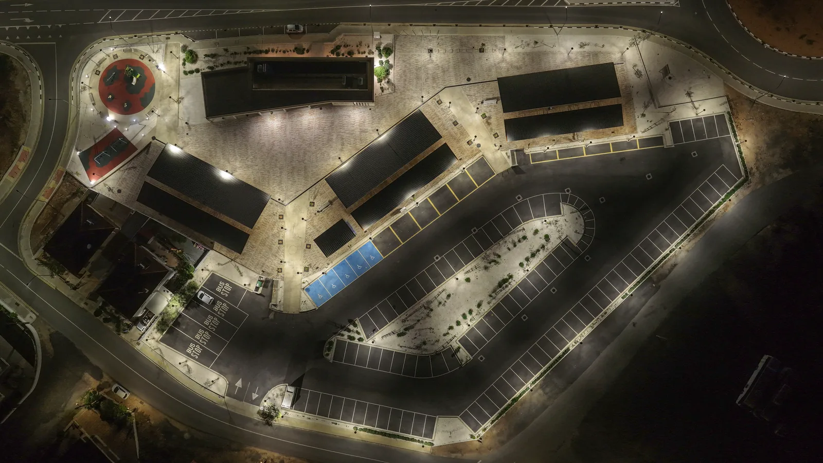 Deryneia Public Market lighting installation — project photo 4