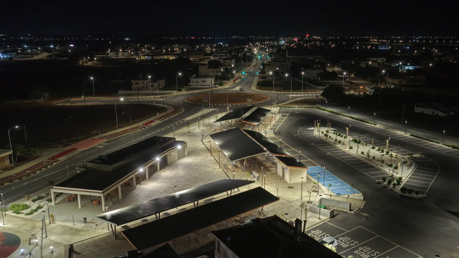 Deryneia Public Market lighting installation — project photo 7