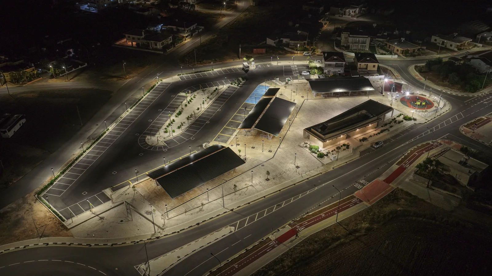 Deryneia Public Market lighting installation — project photo 8