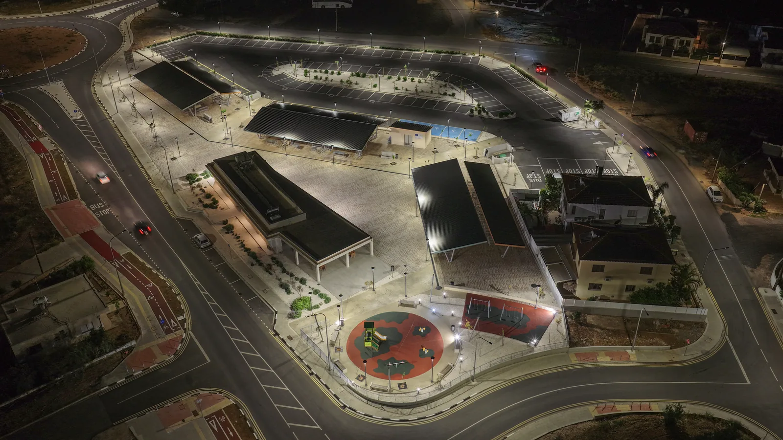 Deryneia Public Market lighting installation — project photo 10
