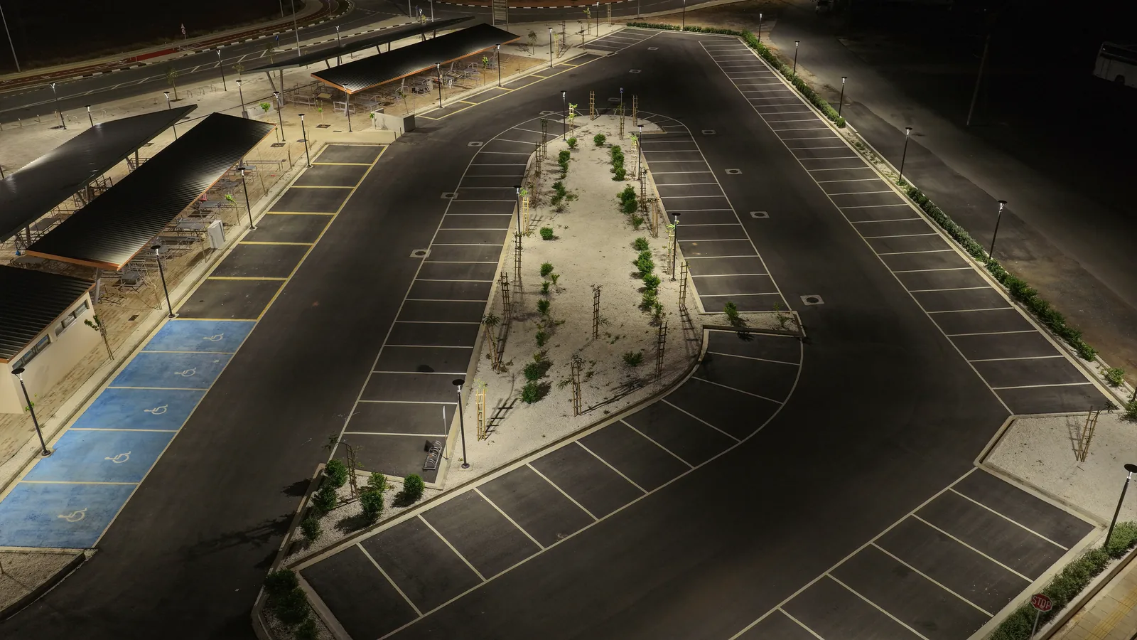 Deryneia Public Market lighting installation — project photo 11