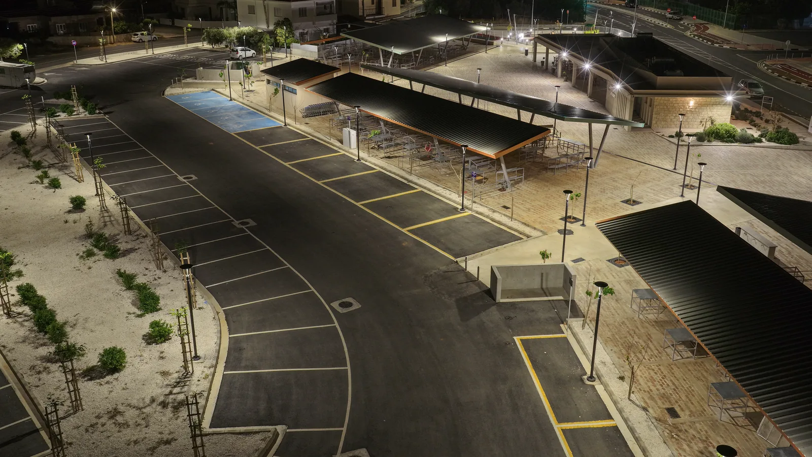 Deryneia Public Market lighting installation — project photo 12