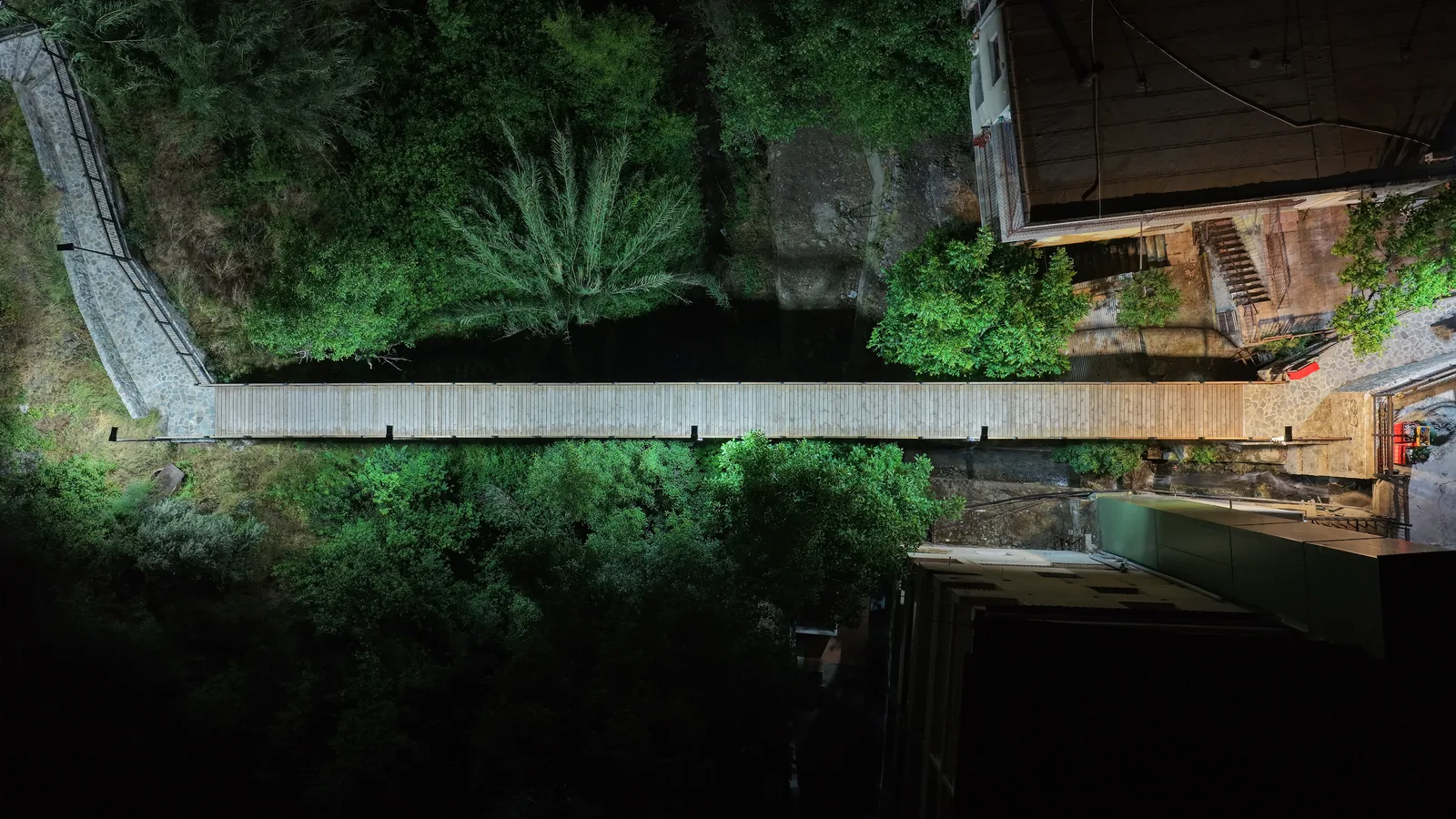 Kakopetria Pedestrian Bridge lighting installation — project photo 2