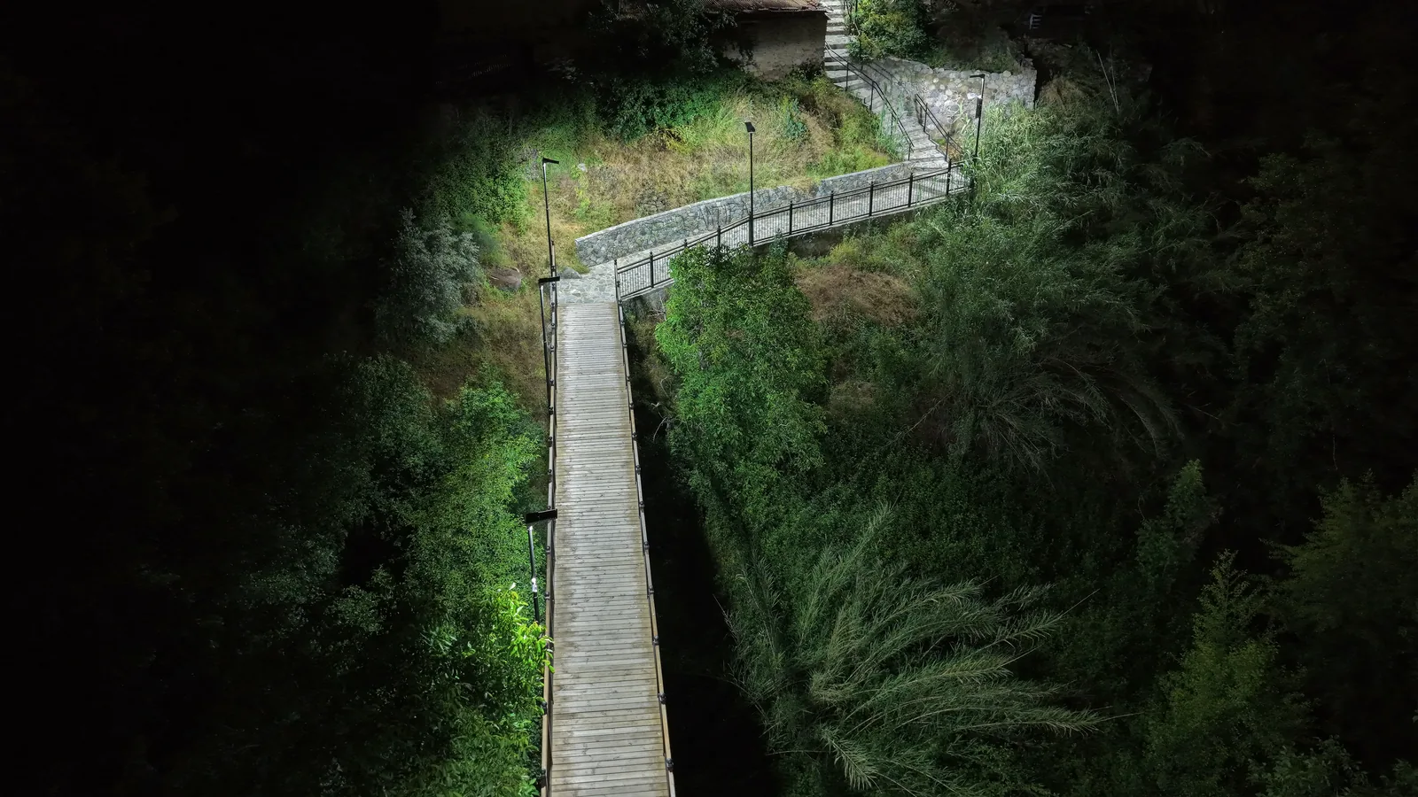 Kakopetria Pedestrian Bridge lighting installation — project photo 3