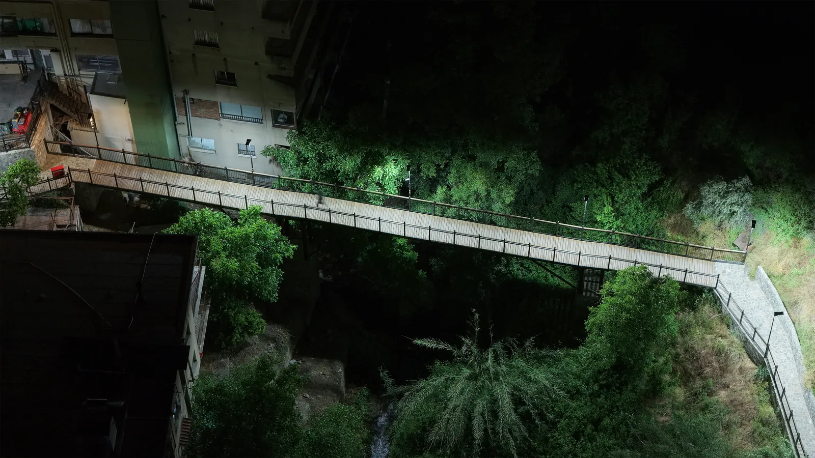 Kakopetria Pedestrian Bridge lighting installation — project photo 4
