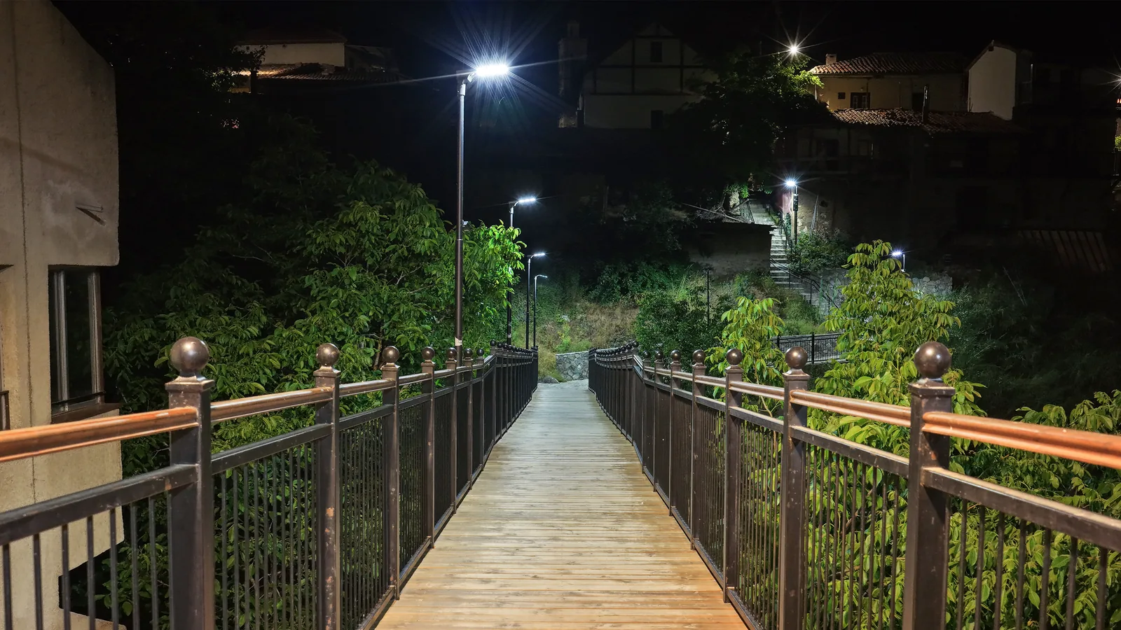 Kakopetria Pedestrian Bridge lighting installation — project photo 5