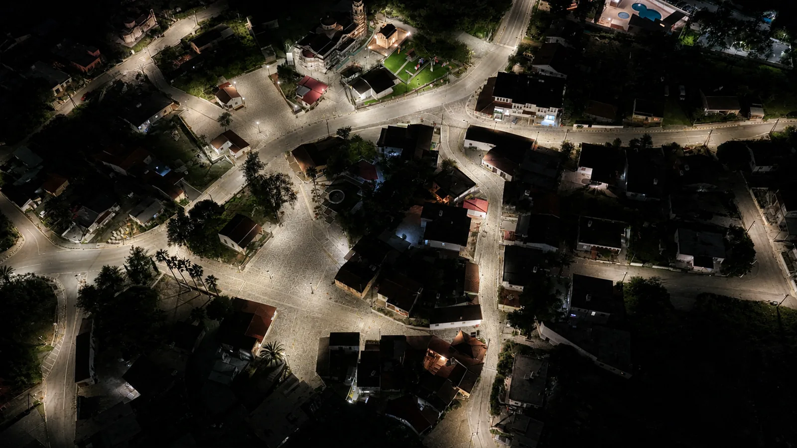Pyrga Village Square lighting installation — project photo 2